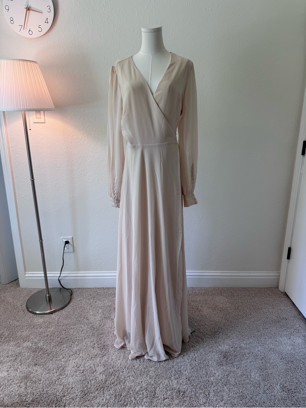 My Whole Heart Cream Long Sleeve Wrap Dress size xl